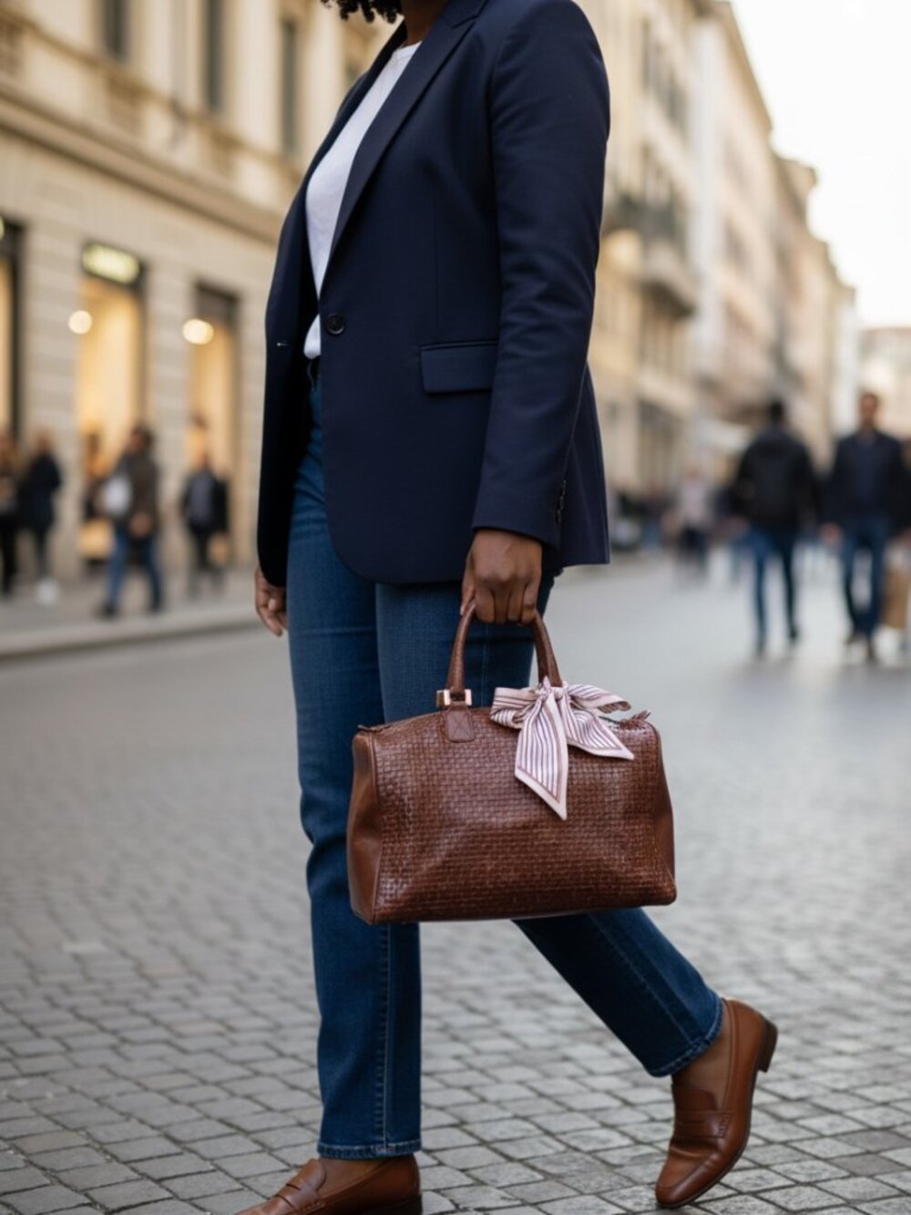 Vintage Fendi Woven Brown Leather Satchel | Top Handle Bag - Picture 7 of 10